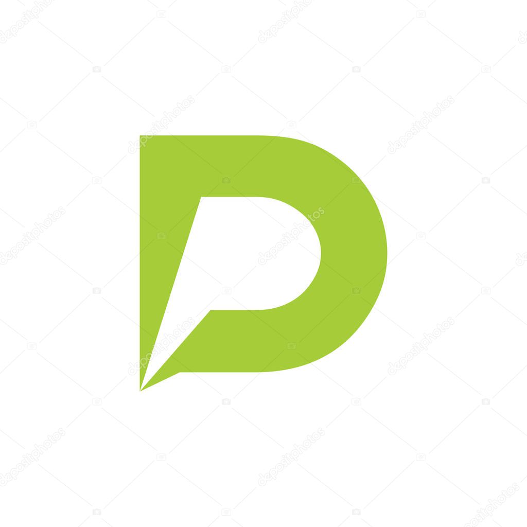 letters dp simple talk symbol logo vector
