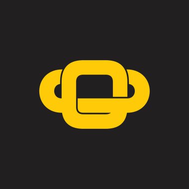 bağlantılı zinciri basit geometrik logo vektör