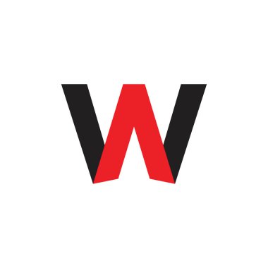 AW harfler basit geometrik logo vektör
