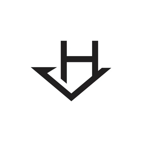 手紙 hv シンプル ライン ロゴ ベクトル — ストックベクタ