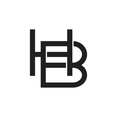 harfler hb basit geometrik logo vektör