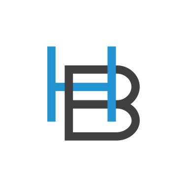 harfler hb basit geometrik renkli logo vektör