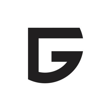 mektup g basit geometrik ok logosu
