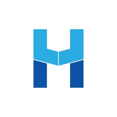 mektup vh basit geometrik logo vektör