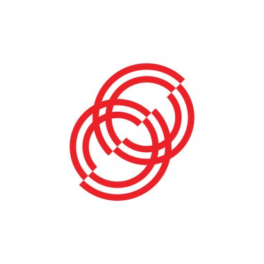 bağlantılı zinciri basit geometrik çizgi logosu