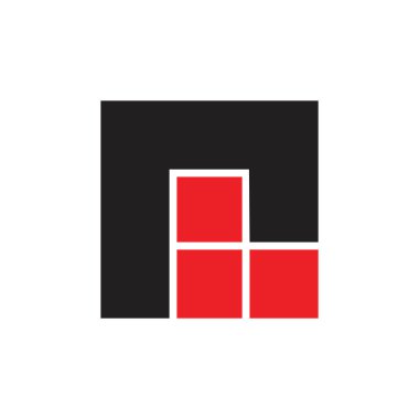 soyut harf r kare basit renkli logo vektör
