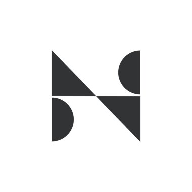 mektup n basit geometrik logo vektör