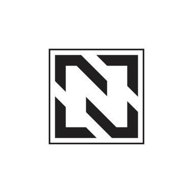 n kare geometrik çizgi logo vektör mektup