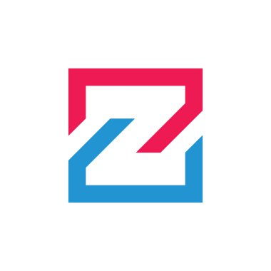 mektup z basit geometrik çizgi kare logosu