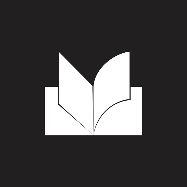 Abstrato livro 3d geométrico plana educação logotipo — Vetor de Stock