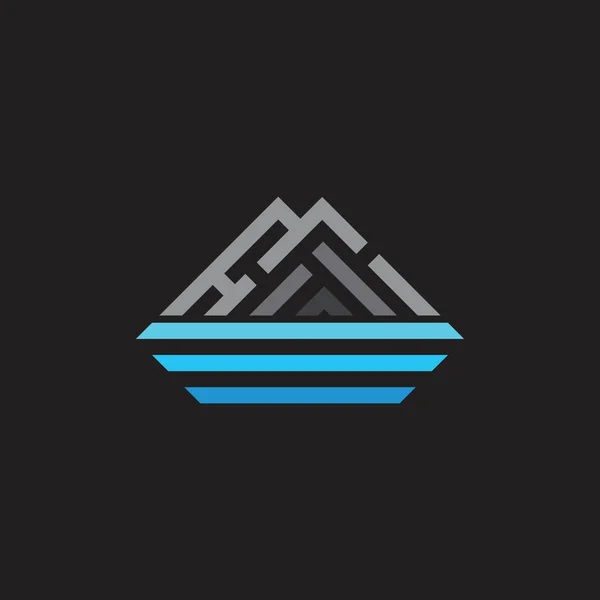 Pruhy geometrické hory moře přechodu logo vektor — Stockový vektor
