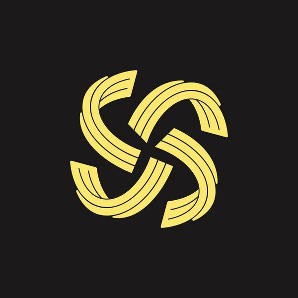 Streifen wirbeln Band 3d Logo Vektor — Stockvektor
