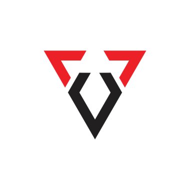 harf v üçgen okları logo vektör