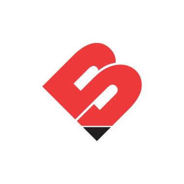 mektup sb basit geometrik kalem tasarım logo s
