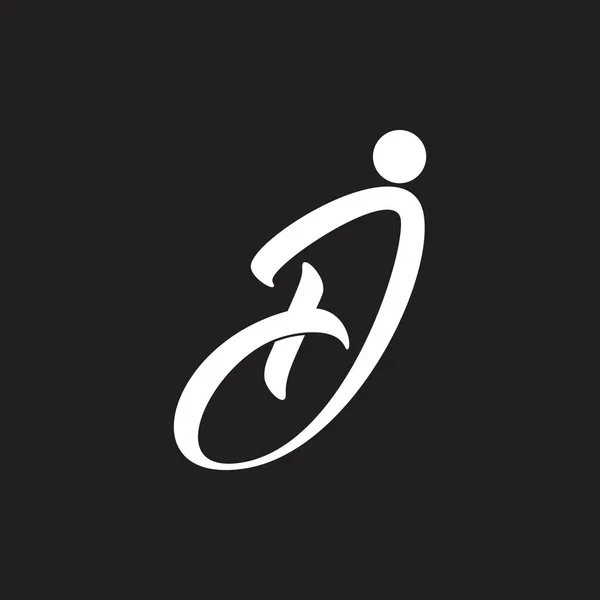 soyut mektup dj basit eğrileri logo vektör