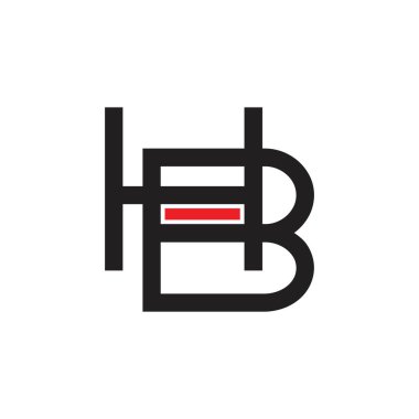 harfler hb basit geometrik renkli logo vektör