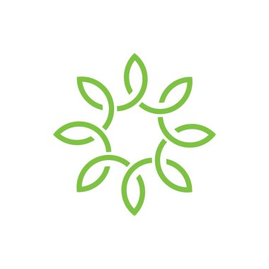 Daire ince çizgi girdap organik simge vektör yaprak