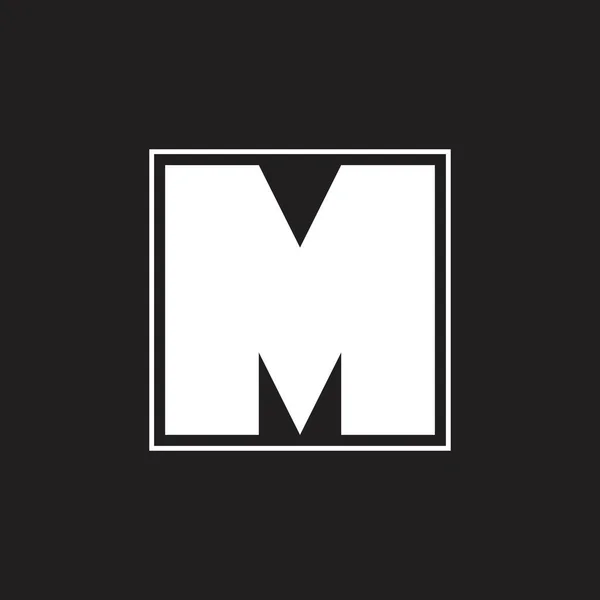 Letra m logotipo quadrado geométrico simples —  Vetores de Stock
