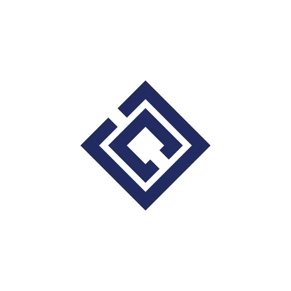 Brieven cc eenvoudige geometrische vierkante logo — Stockvector