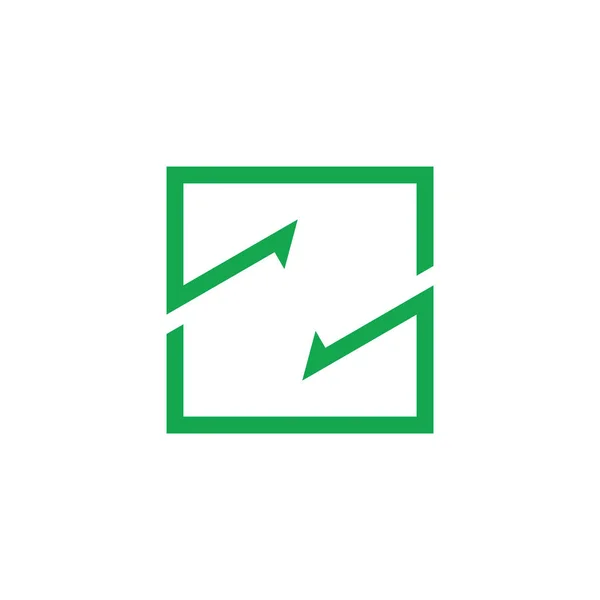 Brief z vierkante pijl geometrische logo vector — Stockvector