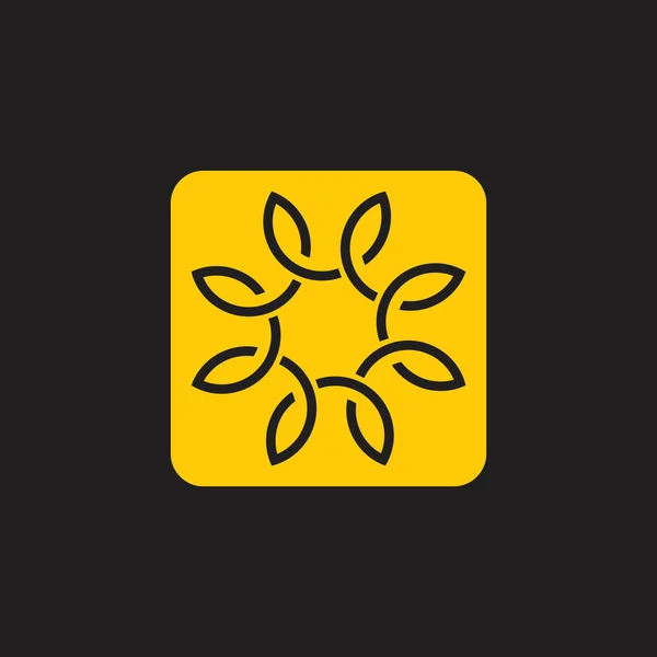 Soyut tel yaprak şekli endüstriyel logosu — Stok Vektör
