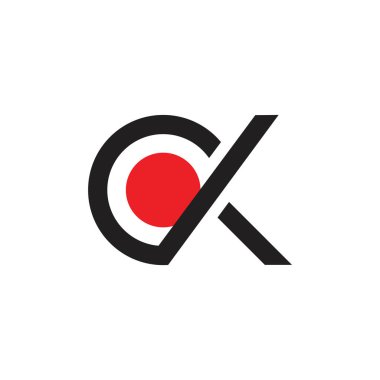 harfler ck daire geometrik çizgi logo vektör