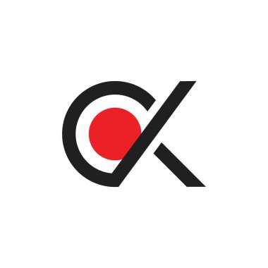 letters ck circle geometric line logo vector clipart