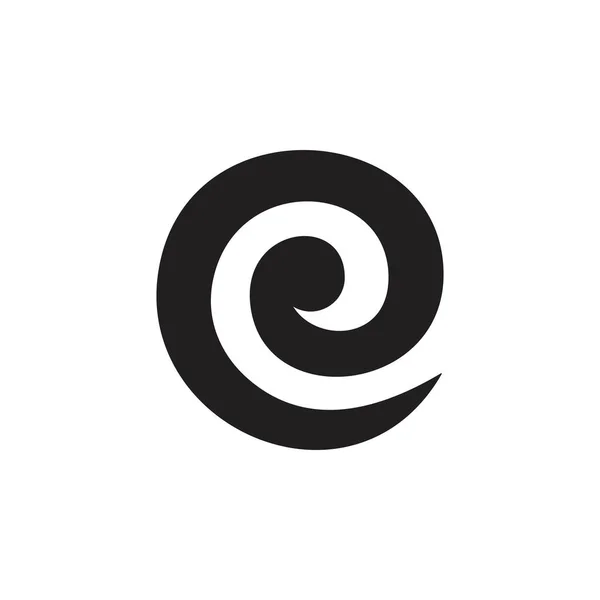 Letra e círculo espiral logotipo vetor — Vetor de Stock