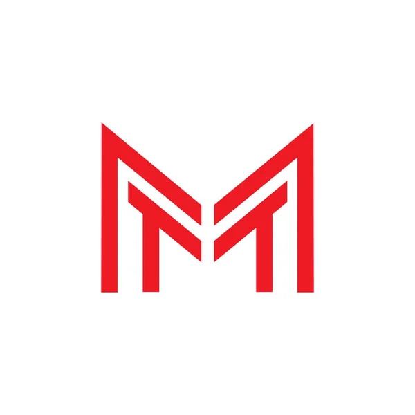 Letters mt simple geometric logo vector — Stock Vector