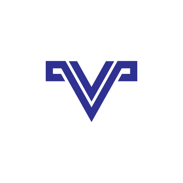 Harf v çizgili geometrik çizgi logo vektör — Stok Vektör