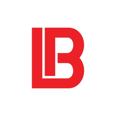 harfler lb basit geometrik çizgi logo vektör