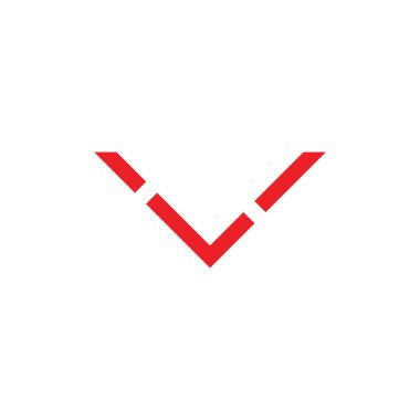 mektup v basit geometrik çizgi logo vektör