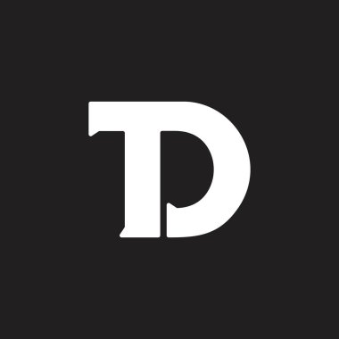 harfler td basit geometrik bağlantılı logo vektör