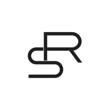harfler sr bağlantılı çizgi logo vektör