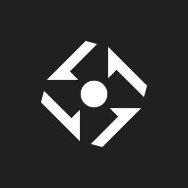 Daire negatif boşluk türbin logo vektör