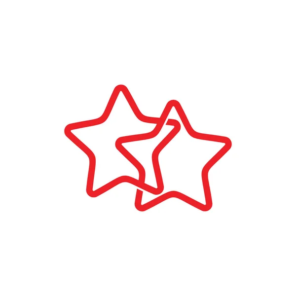 Línea vinculada geométrica dos estrellas símbolo logo vector — Vector de stock