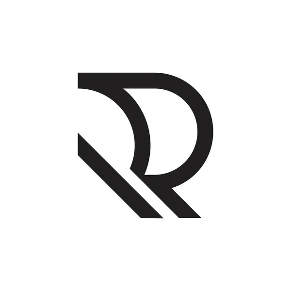 Letters r simple geometric line logo — Stock Vector