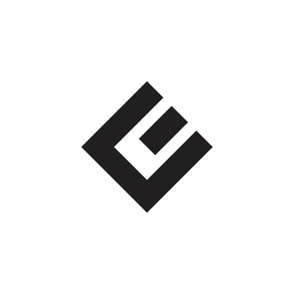 Buchstaben ce einfache quadratische Linie geometrisches Logo Vektor — Stockvektor