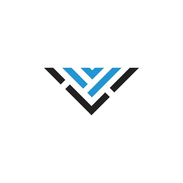 Letter v simple stripes triangle line geometric logo — Stock Vector