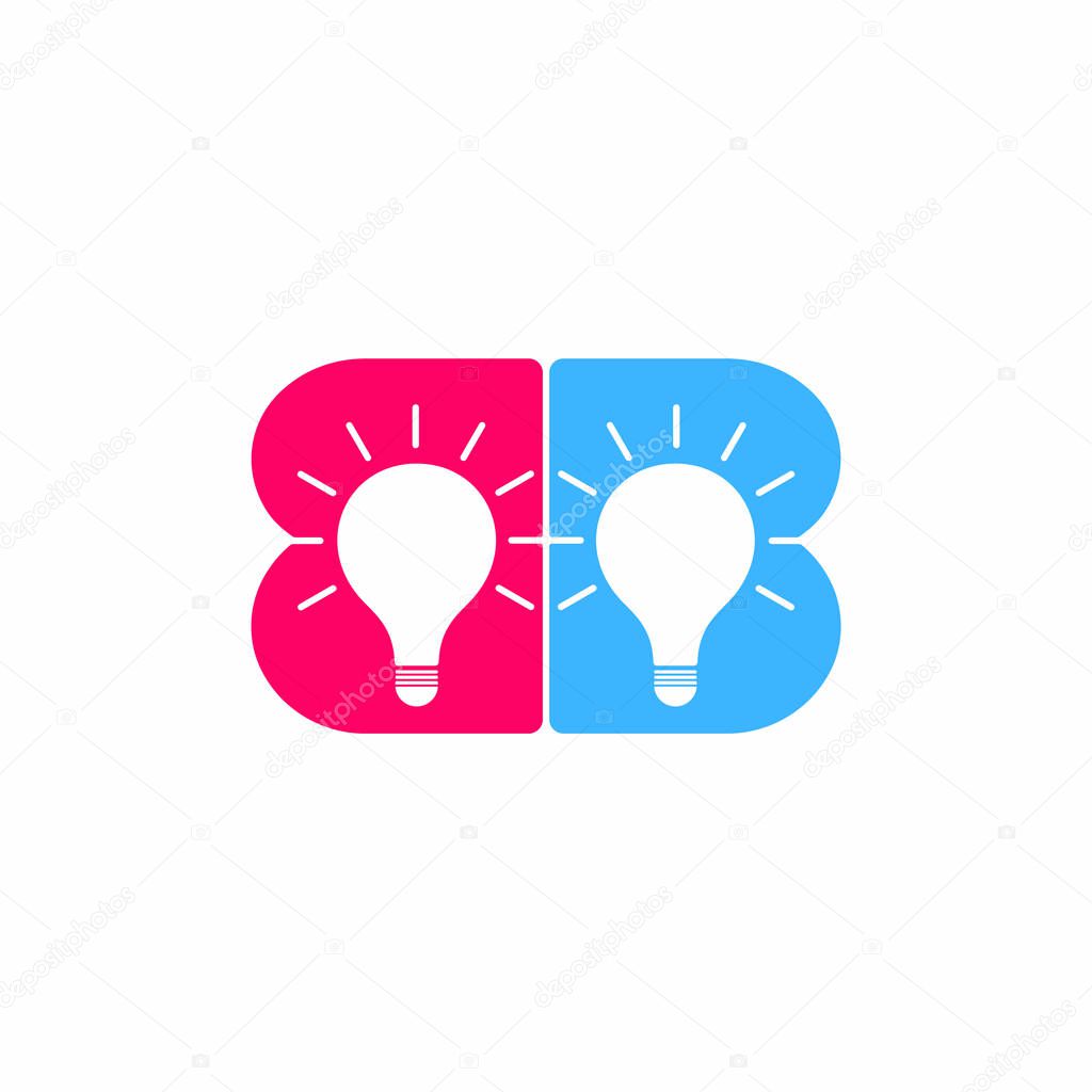 letter bb light bulb creative logo vector