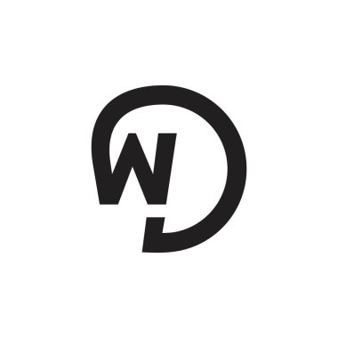 harfler wd döngü çizgi ok logo vektör