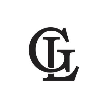 harfler gl basit bağlantılı logo vektör