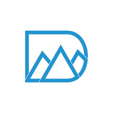 d dağ satır logo vektör mektup