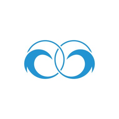 bağlı daire geometrik dalgalar çember logo vektörü