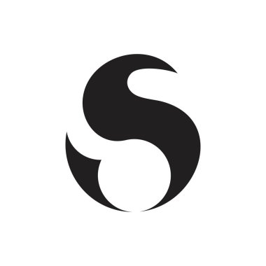 soyut harf s basit geometrik logo eğrileri