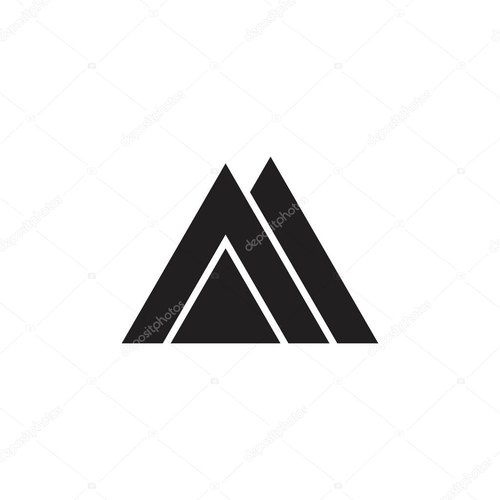 Letter am triangle geometric logo vector