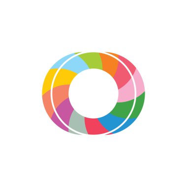 Daire döndürme renkli geometrik logo vektör