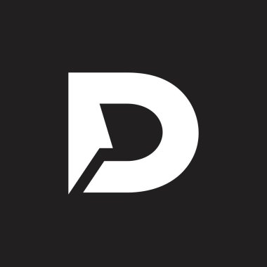 soyut basit mektup d basit geometrik logo vektör