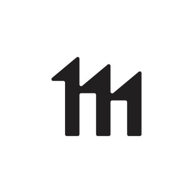 mektup m basit geometrik okları logo vektör