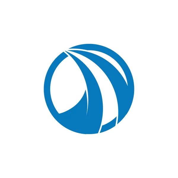 Abstrato rápido azul ondas círculo geométrico logotipo — Vetor de Stock
